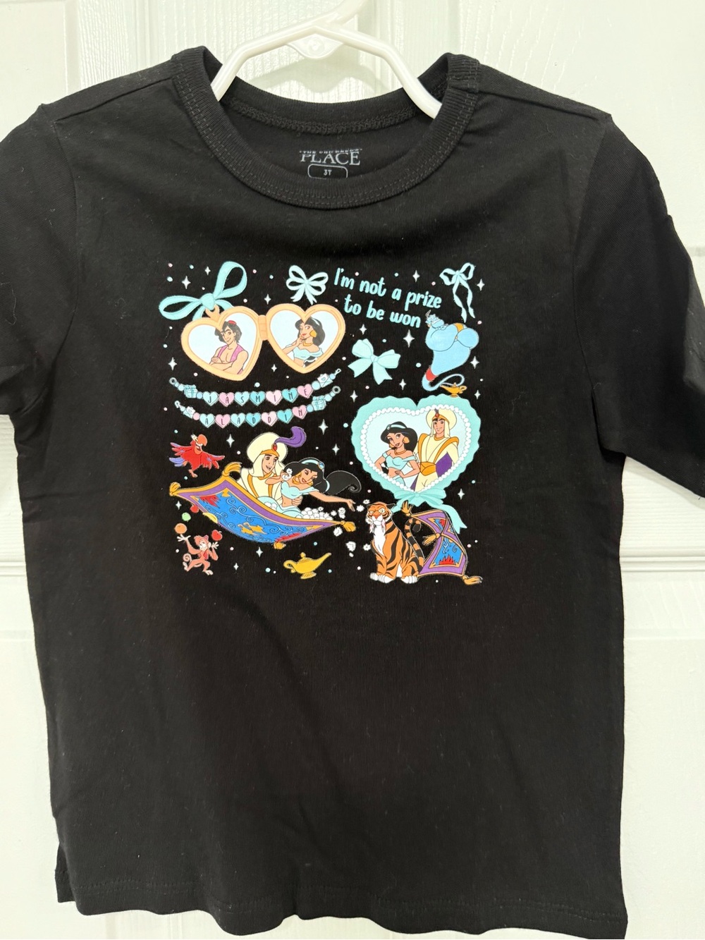 The Children's Place Black Disney Princess Graphic Tee with Pastel Accents